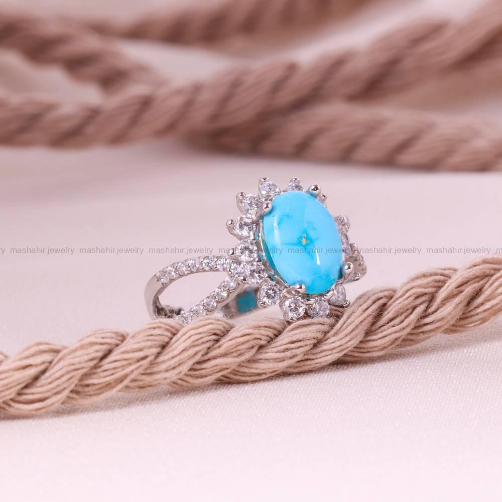 انگشتر فیروزه شجری زنانه کد 5576