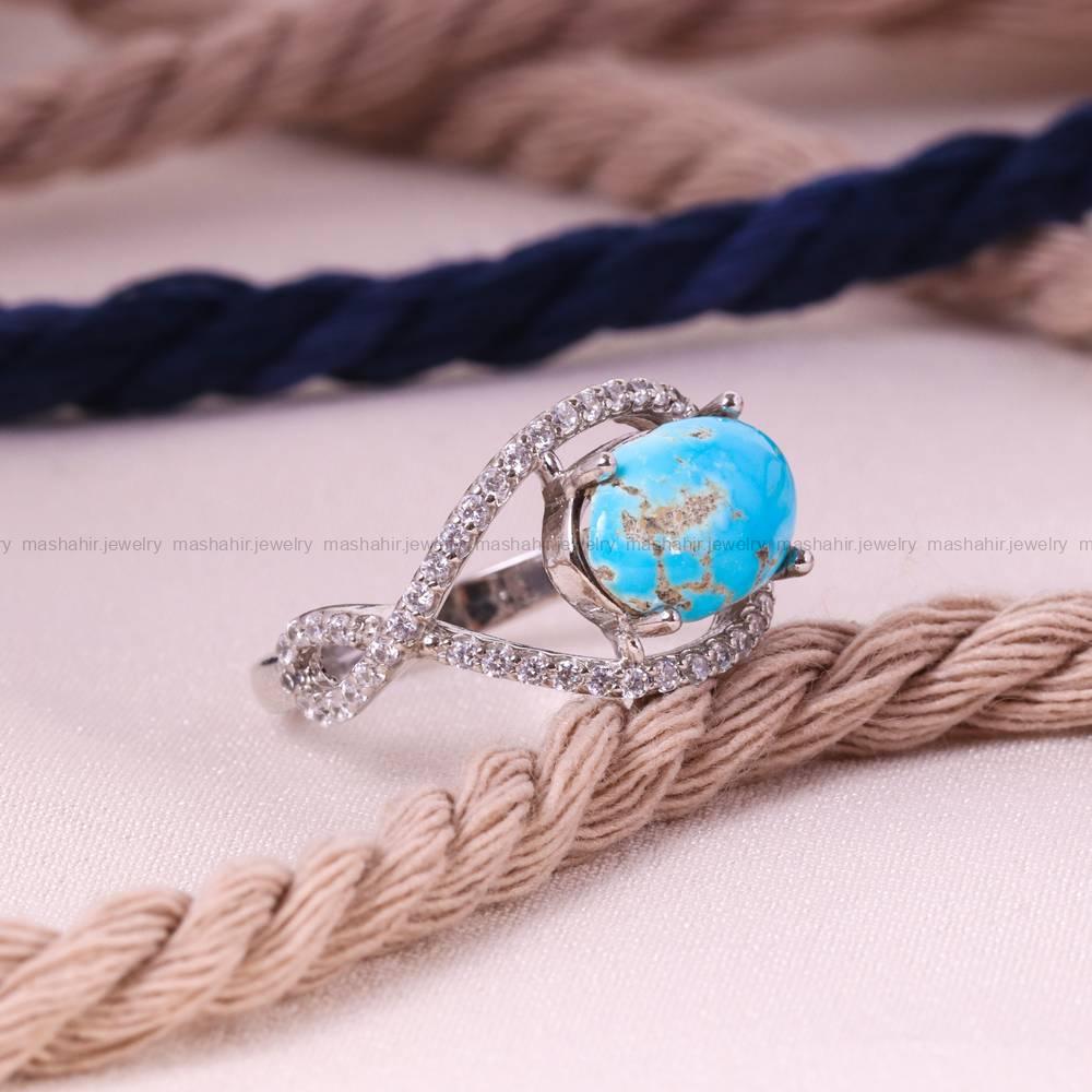 انگشتر فیروزه شجری زنانه کد 5581