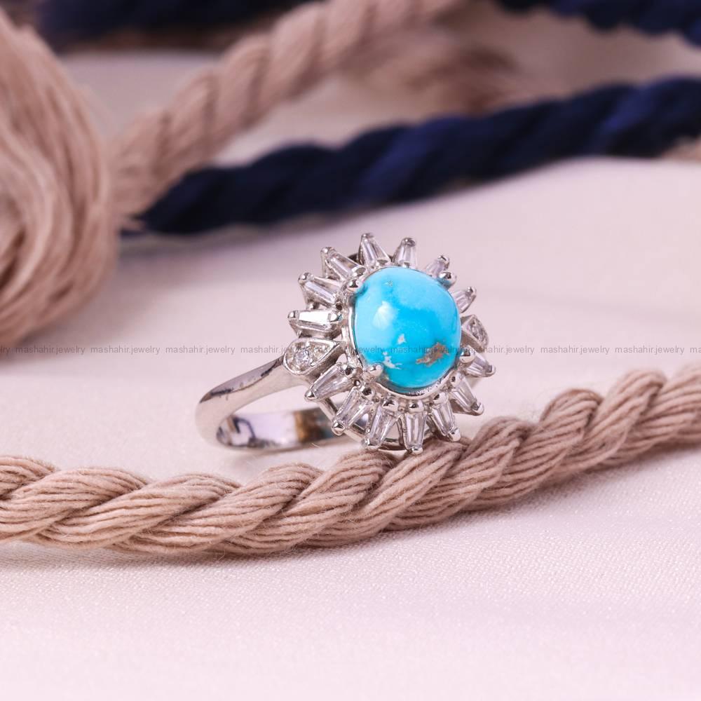 انگشتر فیروزه شجری زنانه کد 5582
