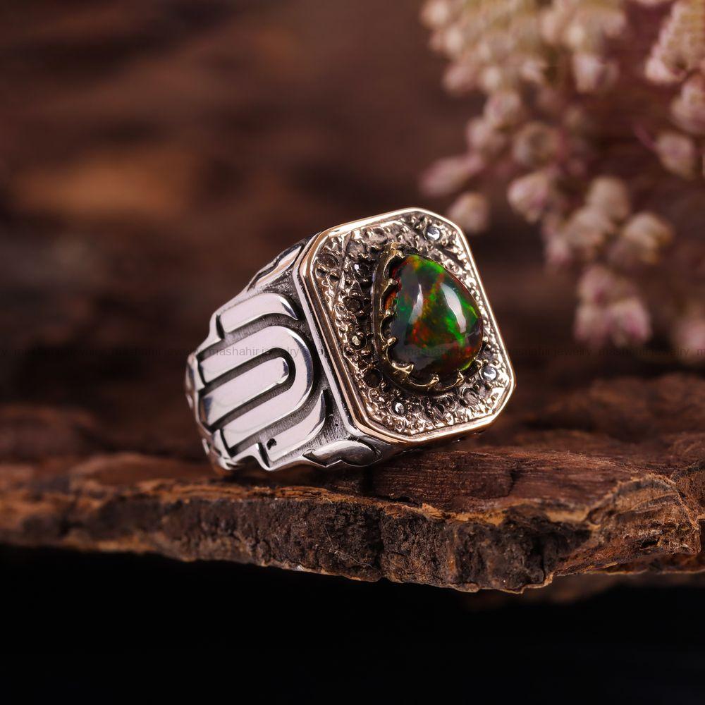 انگشتر اوپال مردانه کد 3597