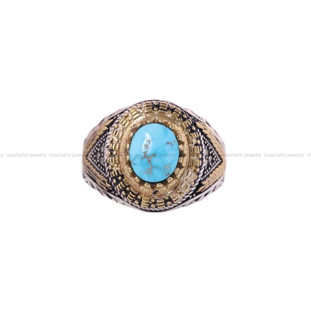 انگشتر فیروزه شجری مردانه کد 5698