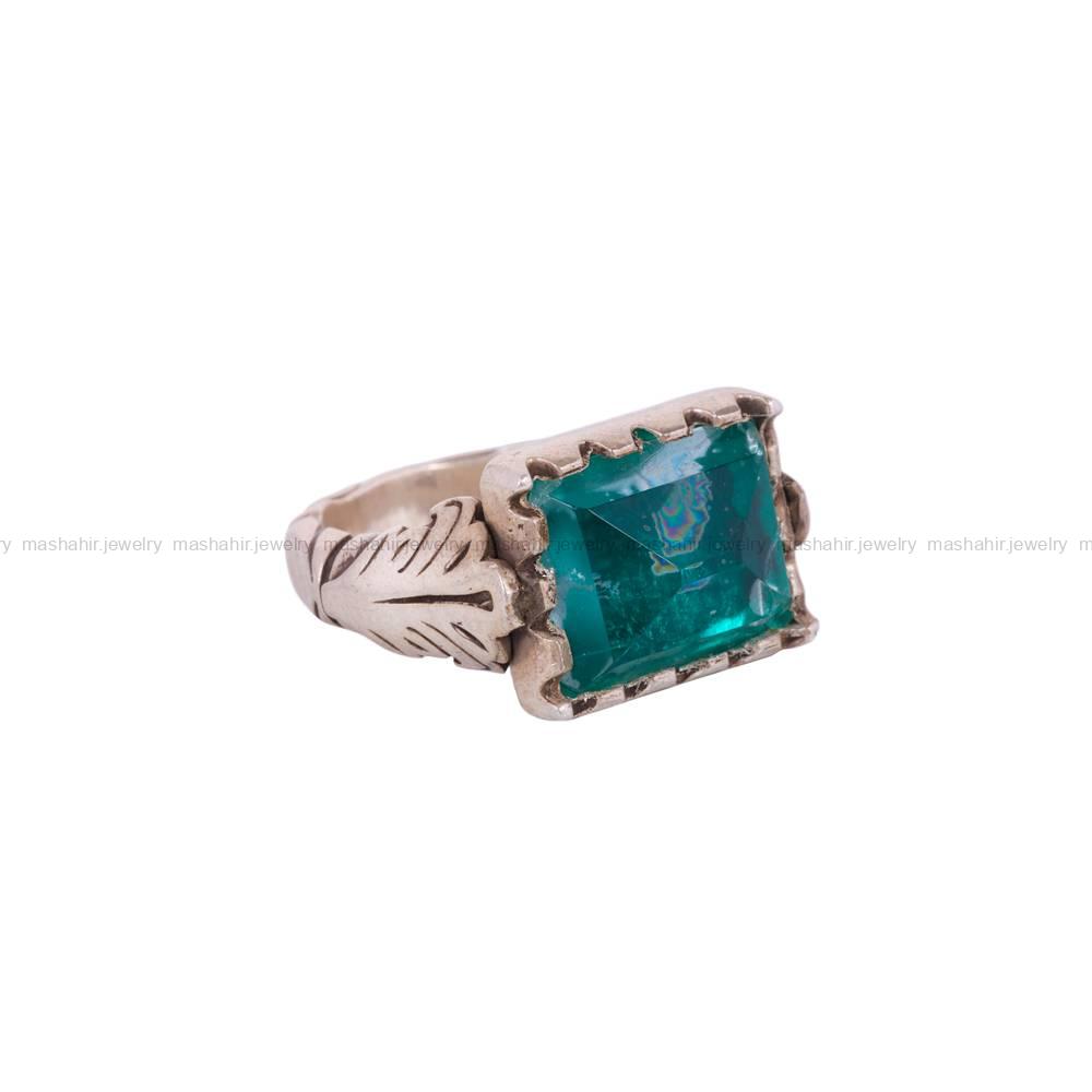 انگشتر طرح زمرد مردانه کد 5764