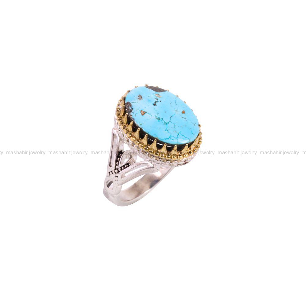انگشتر فیروزه شجری مردانه کد 3885