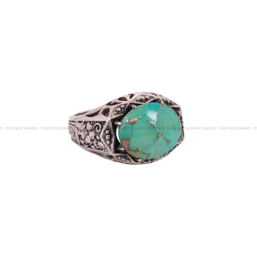 انگشتر فیروزه شجری مردانه کد 3895