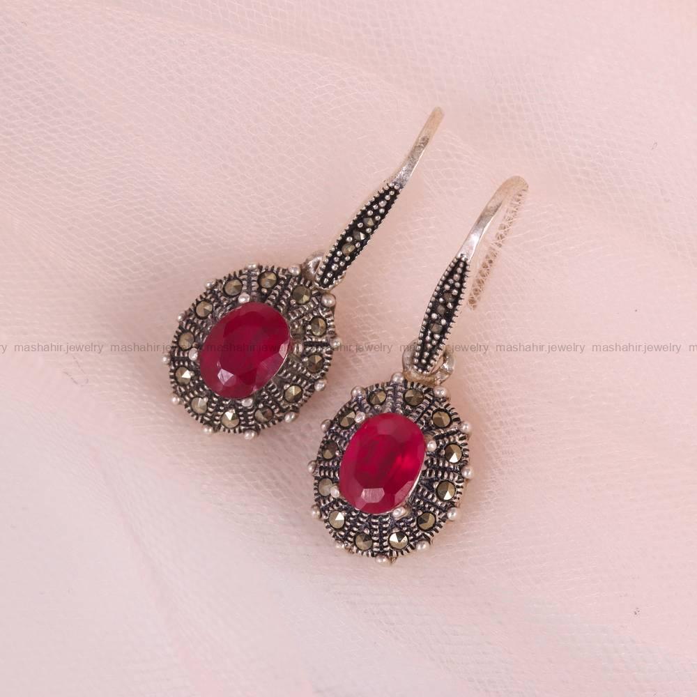 گوشواره یاقوت سرخ زنانه کد 5865