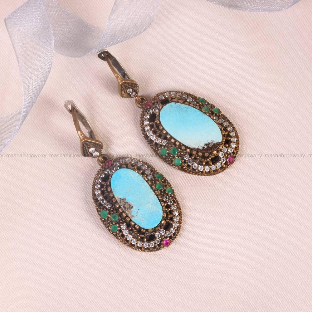 گوشواره فیروزه زنانه کد 5877
