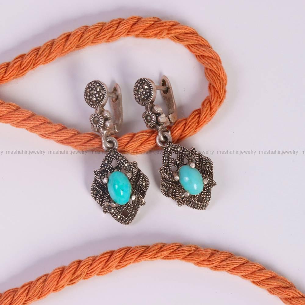 گوشواره فیروزه زنانه کد 5895