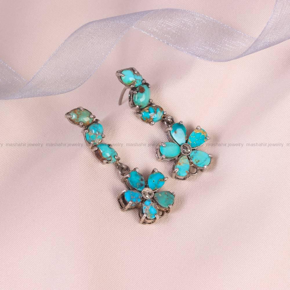 گوشواره فیروزه زنانه کد 5912