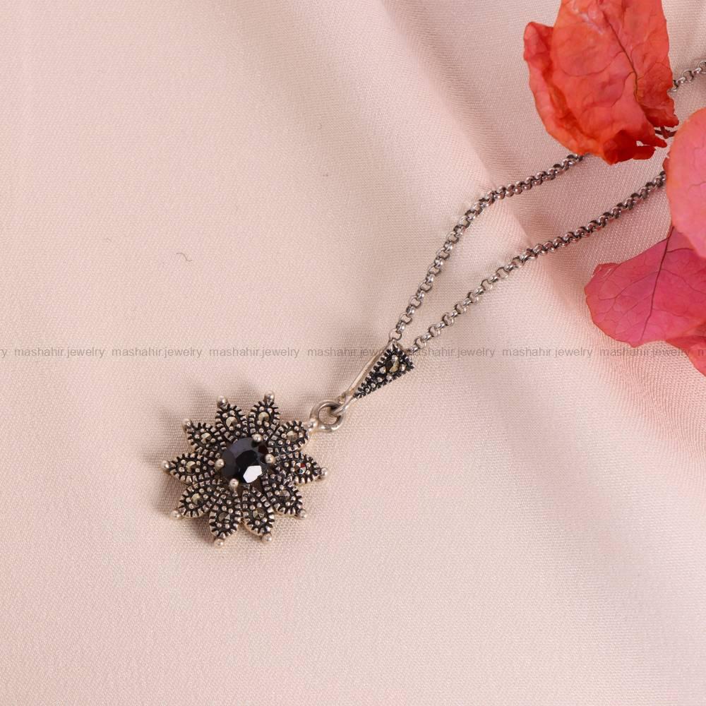 گردنبند یاقوت کبود زنانه کد 6008