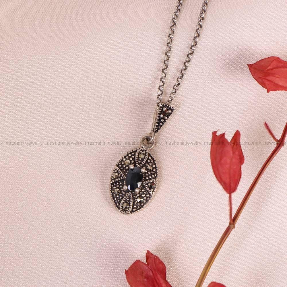گردنبند یاقوت کبود زنانه کد 6011