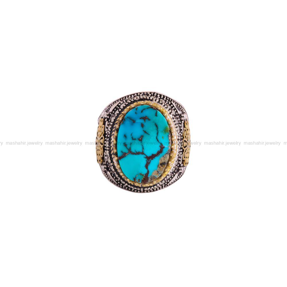 انگشتر فیروزه شجری مردانه کد 3966