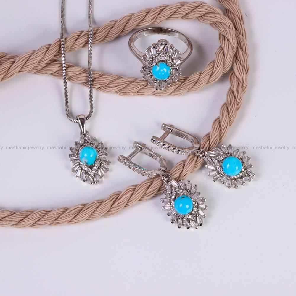 نیم ست فیروزه زنانه کد 6070