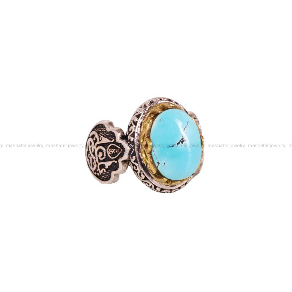 انگشتر فیروزه شجری مردانه کد 3976