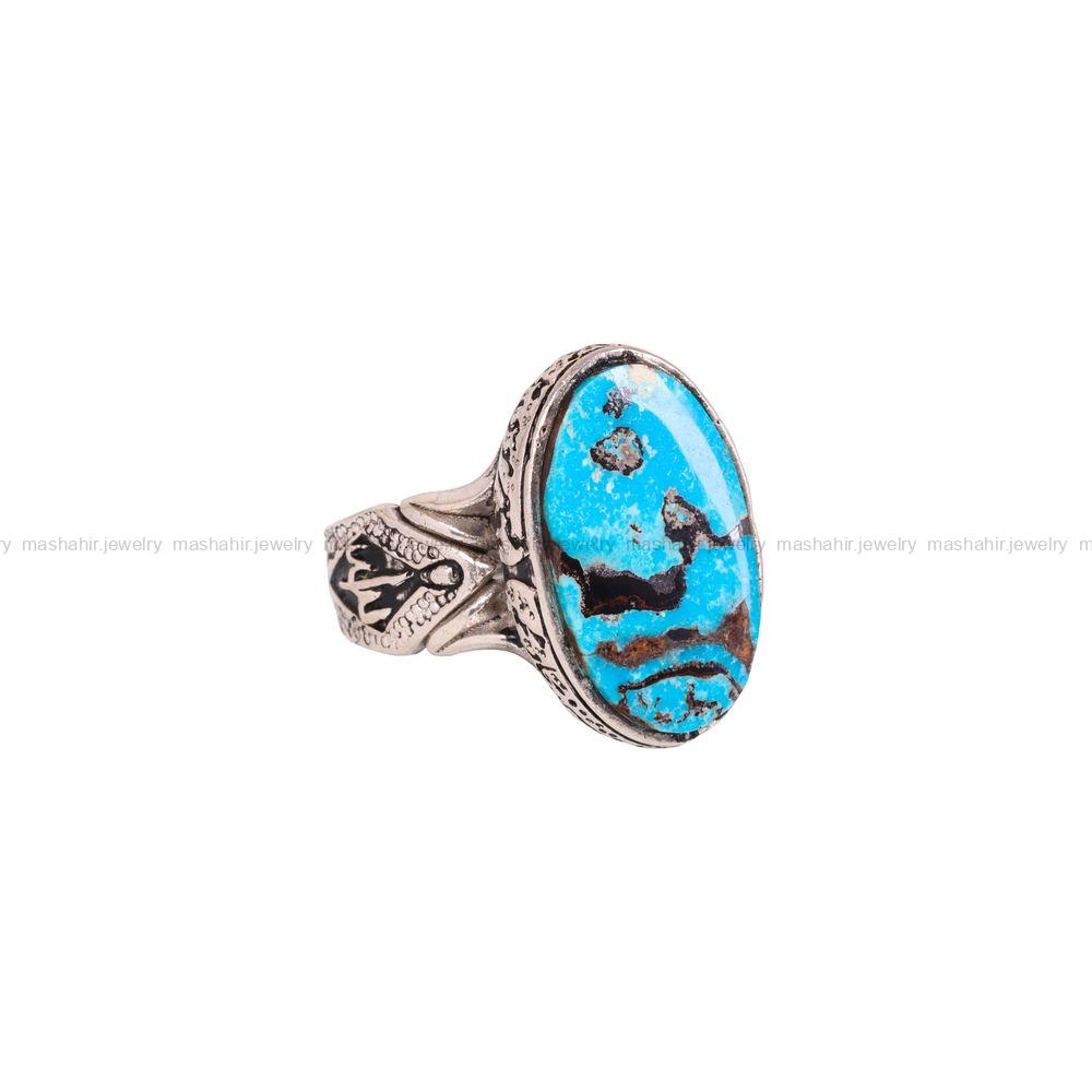 انگشتر فیروزه شجری مردانه کد 3977
