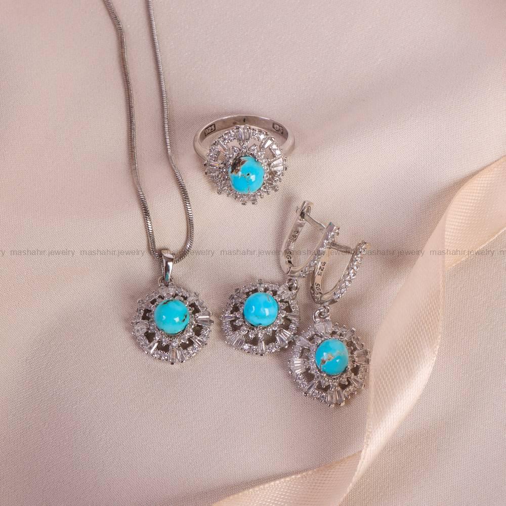 نیم ست فیروزه زنانه کد 6143