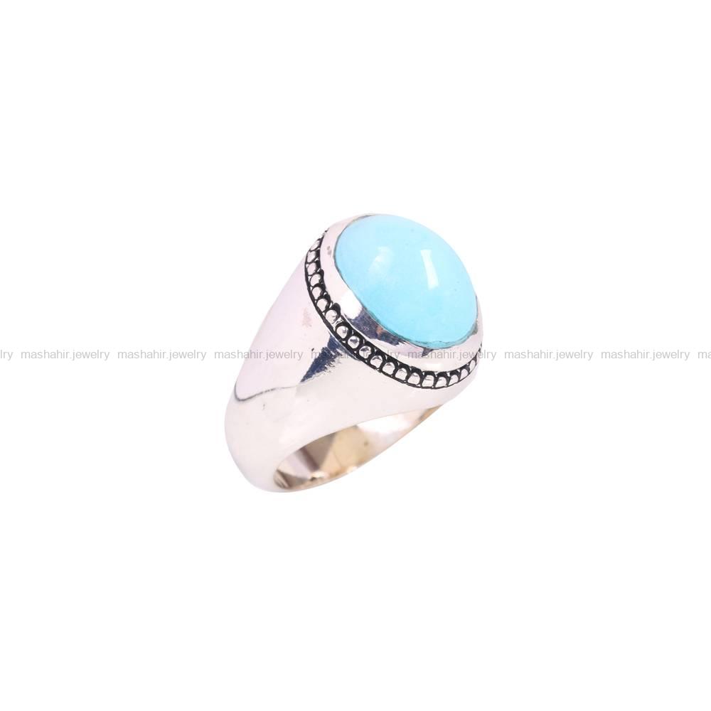انگشتر فيروزه عجمی مردانه کد 6594