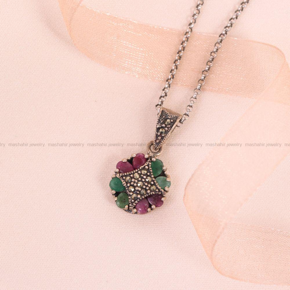گردنبند یاقوت سرخ زنانه کد 6650