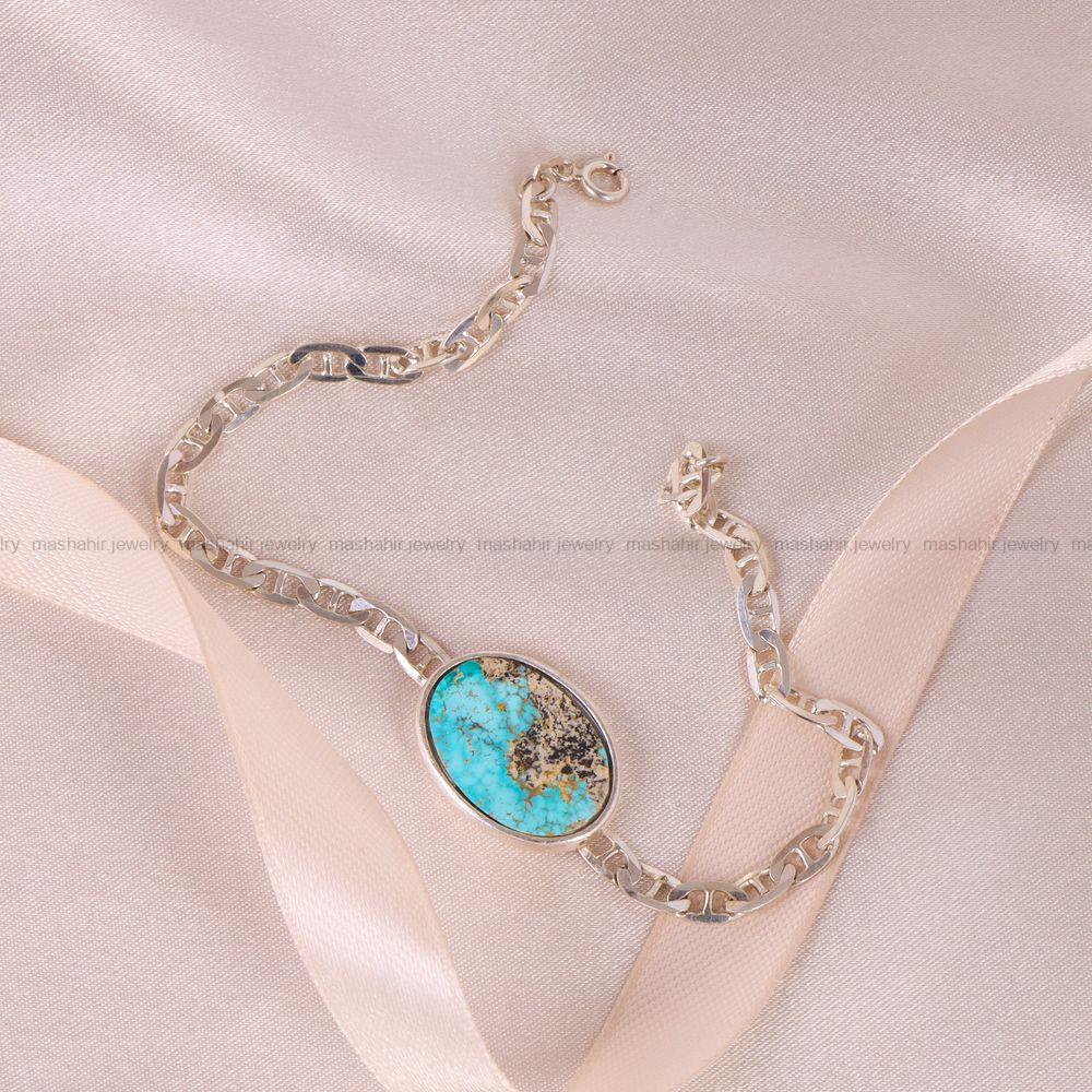 دستبند فیروزه زنانه کد 6681