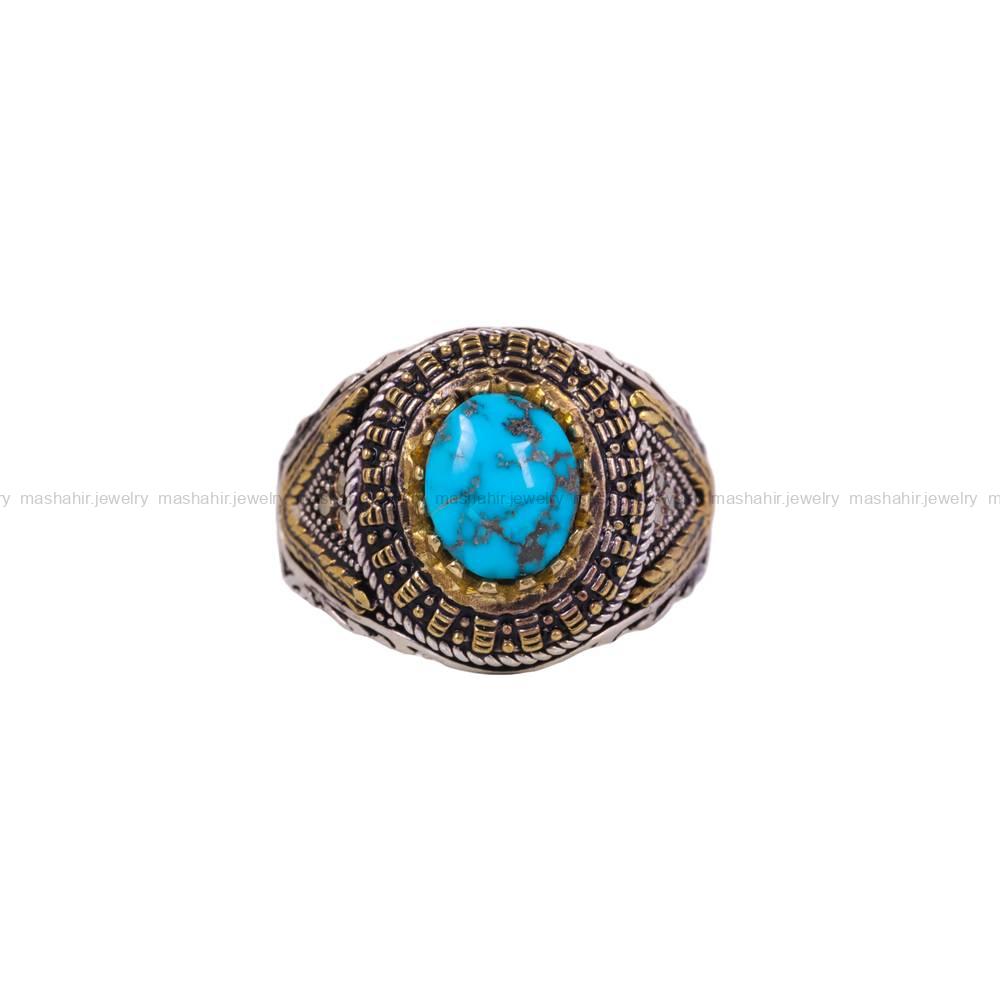 انگشتر فیروزه شجری مردانه کد 6325