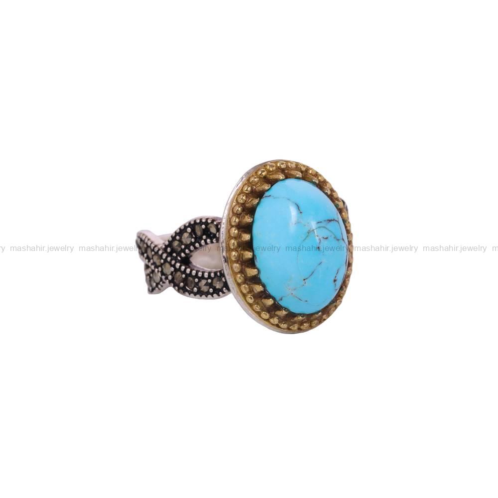 انگشتر فیروزه شجری مردانه کد 6327