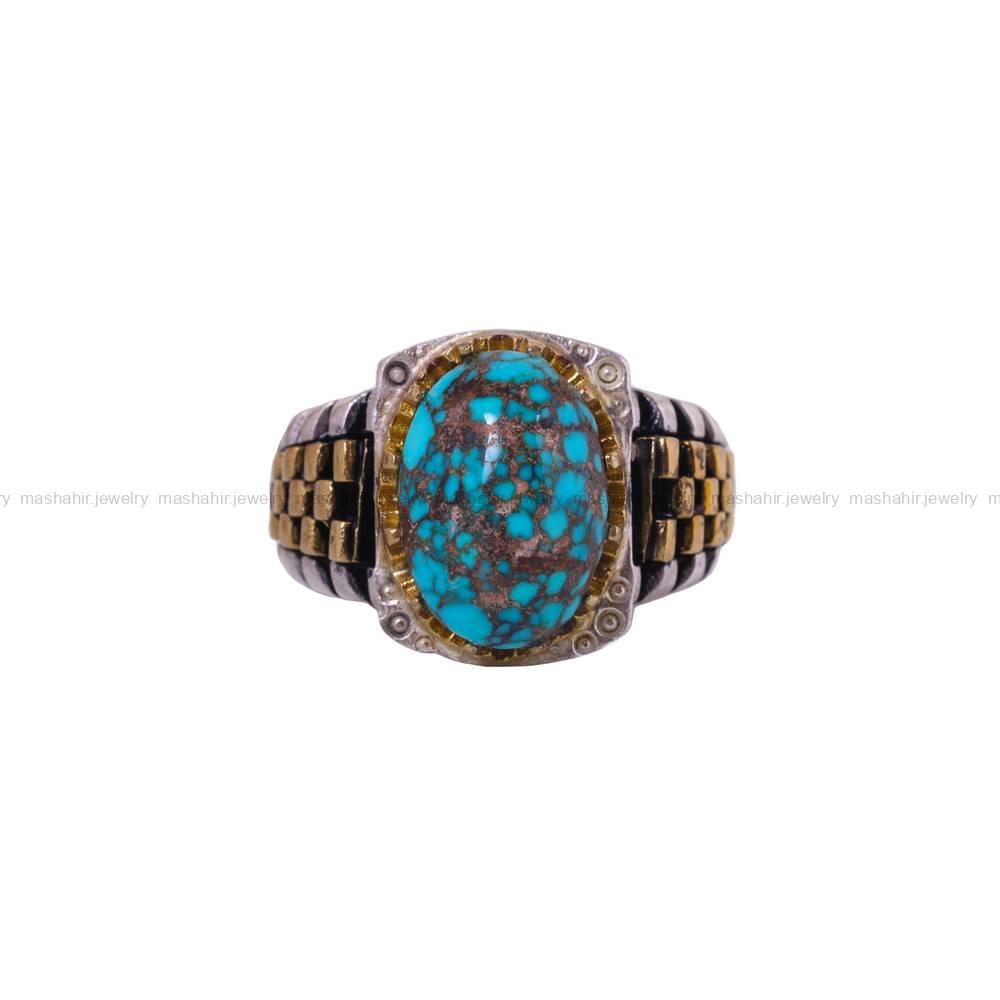 انگشتر فیروزه شجری مردانه کد 6335