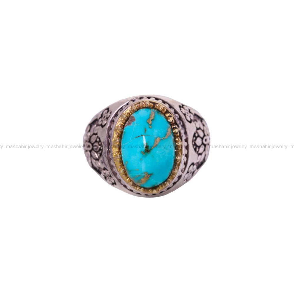 انگشتر فیروزه شجری مردانه کد 6351