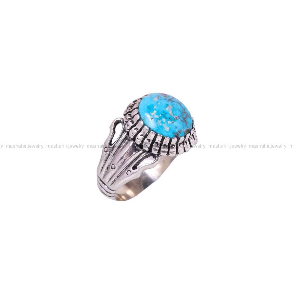 انگشتر فیروزه شجری مردانه کد 6355