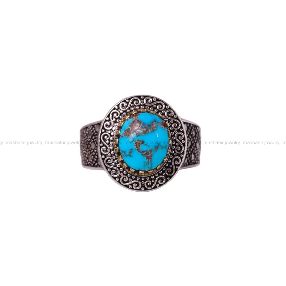 انگشتر فیروزه شجری مردانه کد 6359