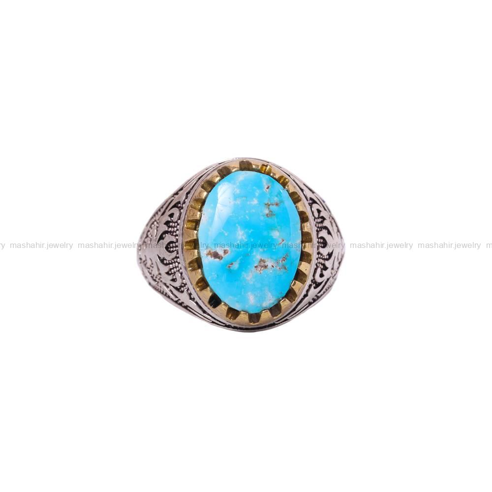 انگشتر فیروزه شجری مردانه کد 6360