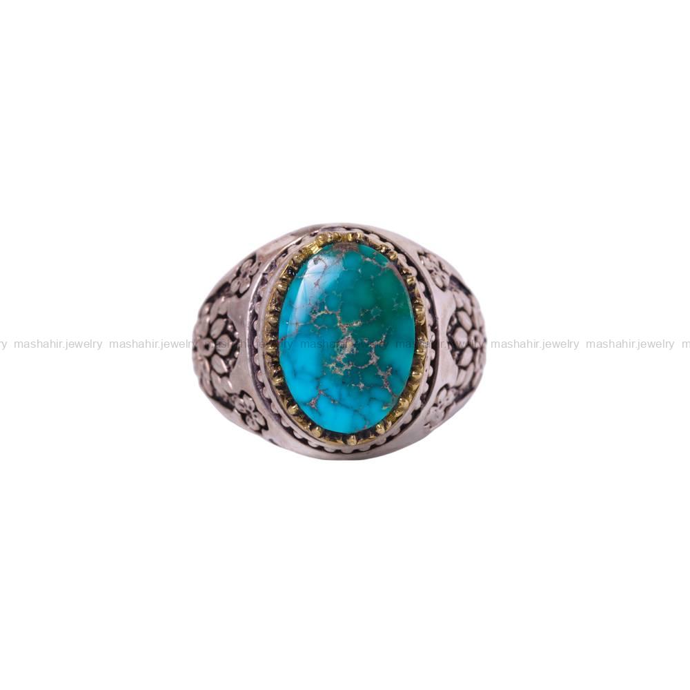 انگشتر فیروزه شجری مردانه کد 6362