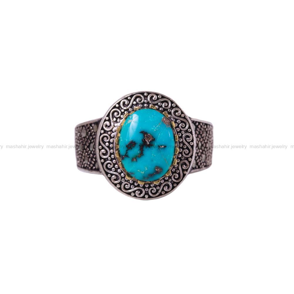 انگشتر فیروزه شجری مردانه کد 6365