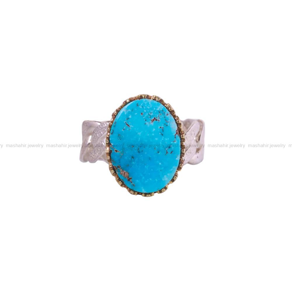 انگشتر فیروزه شجری مردانه کد 6368