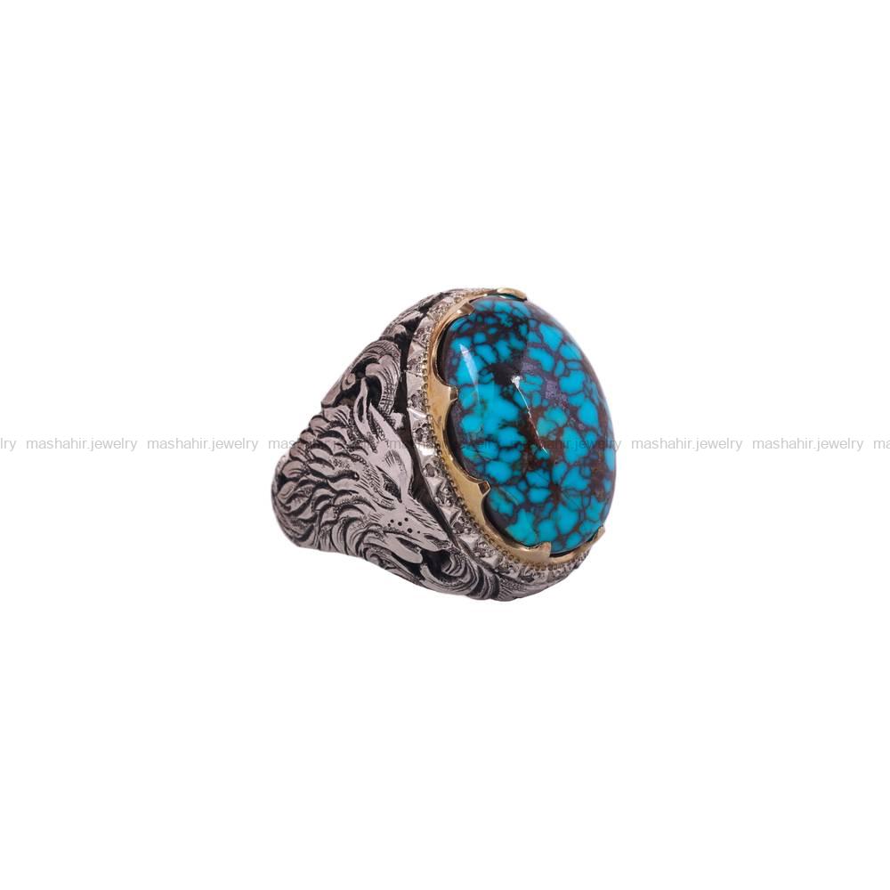 انگشتر فیروزه شجری مردانه کد 6399