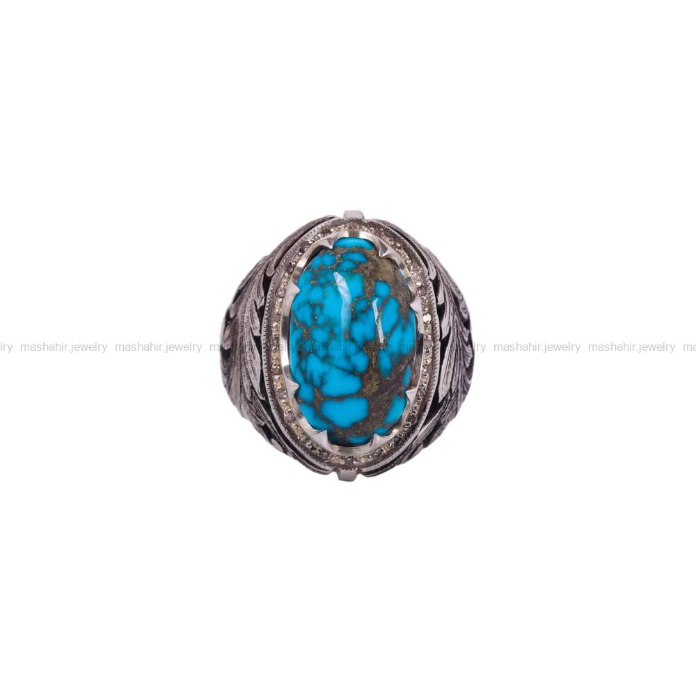 انگشتر فیروزه شجری مردانه کد 6410