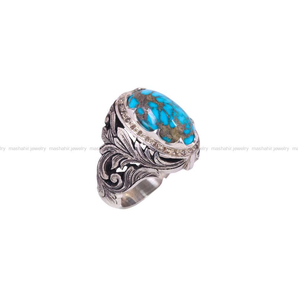 انگشتر فیروزه شجری مردانه کد 6410