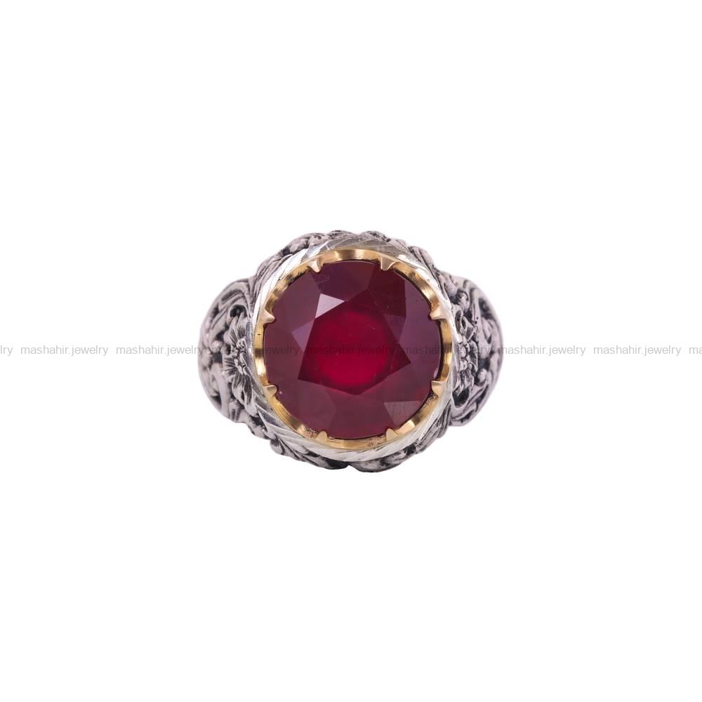 انگشتر یاقوت سرخ مردانه کد 6433