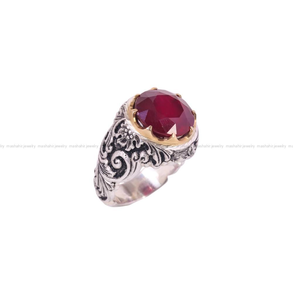 انگشتر یاقوت سرخ مردانه کد 6433