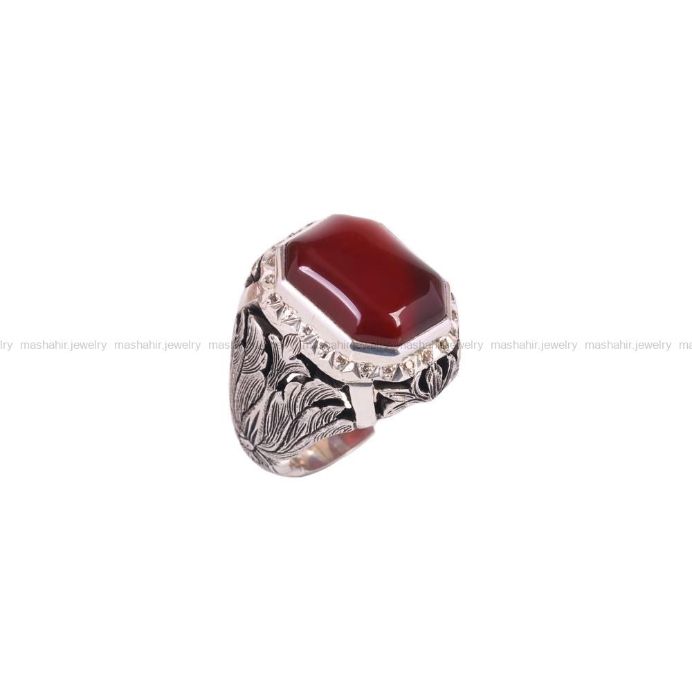 انگشتر عقیق یمن مردانه کد 6435