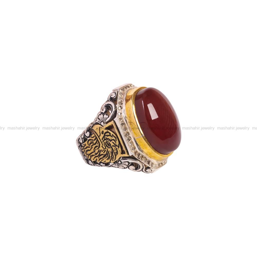 انگشتر عقیق یمن مردانه کد 6436