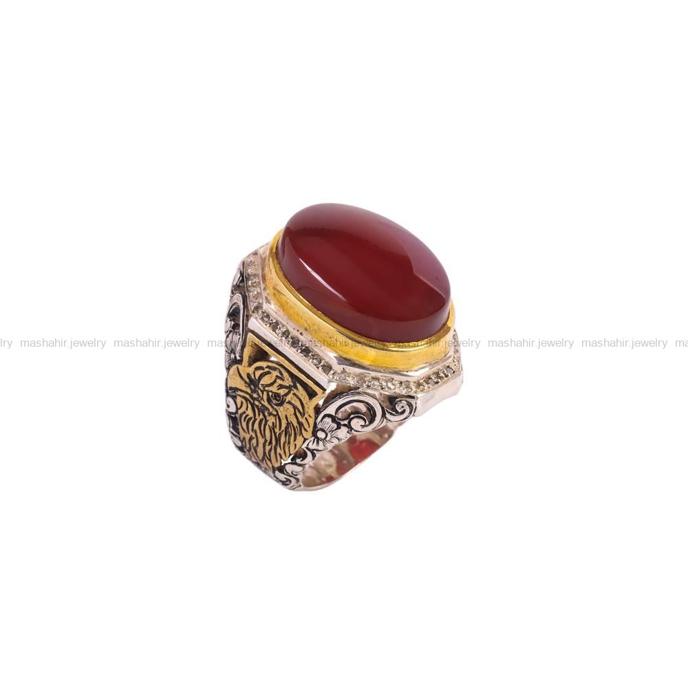 انگشتر عقیق یمن مردانه کد 6436
