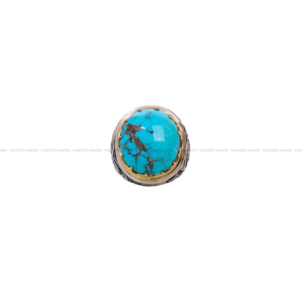 انگشتر فیروزه شجری مردانه کد 7614