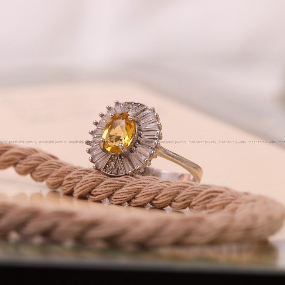 انگشتر سیترین زنانه کد 7447