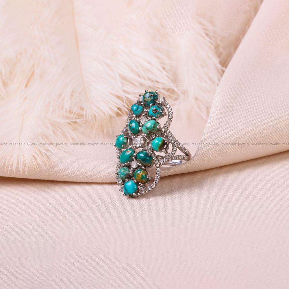 انگشتر فیروزه شجری زنانه کد 7621