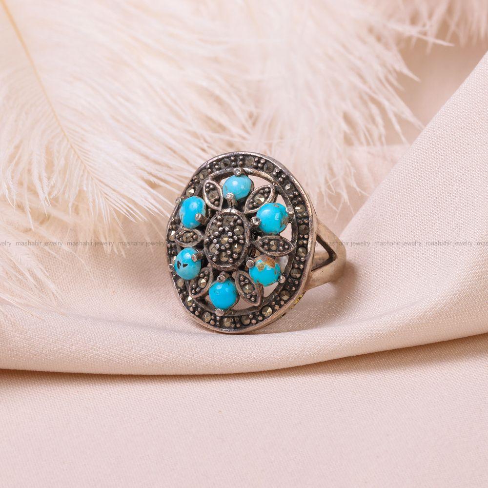 انگشتر فیروزه شجری زنانه کد 7625