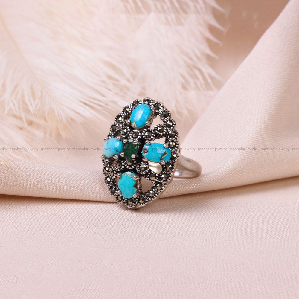 انگشتر فیروزه شجری زنانه کد 7626