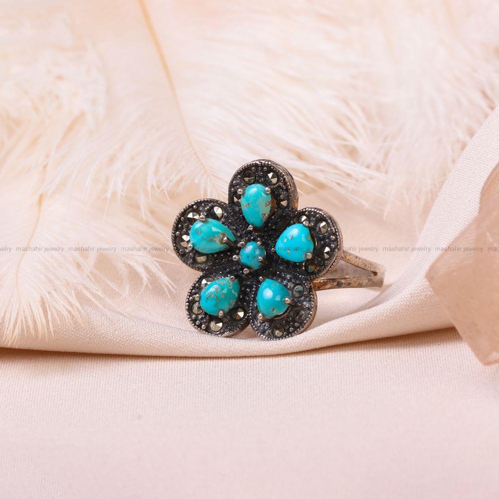 انگشتر فیروزه شجری زنانه کد 7629