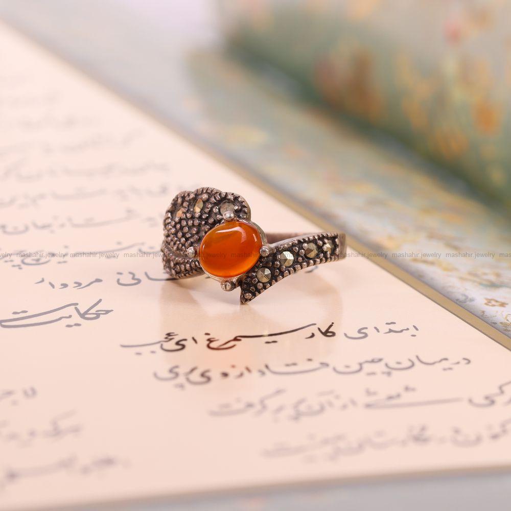 انگشتر عقیق زنانه کد 7776