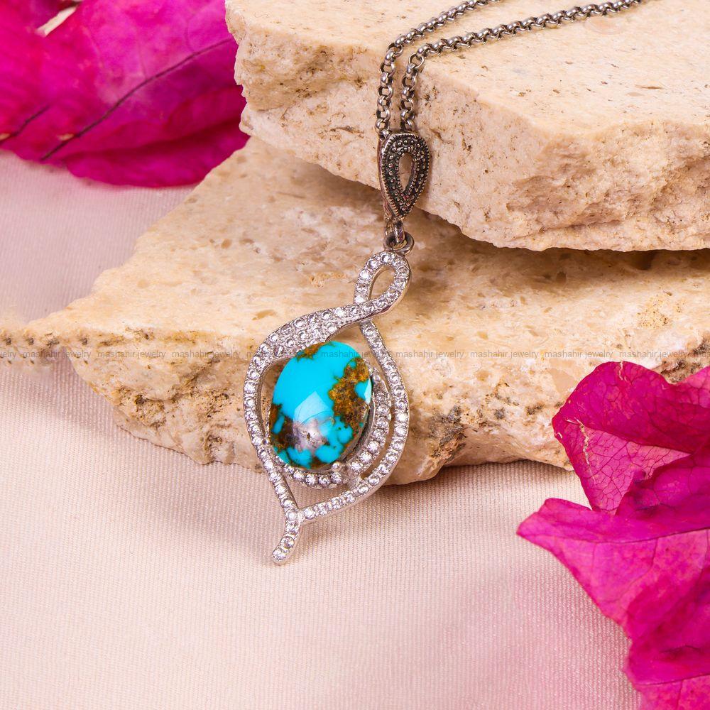 گردنبند فیروزه زنانه کد 7987