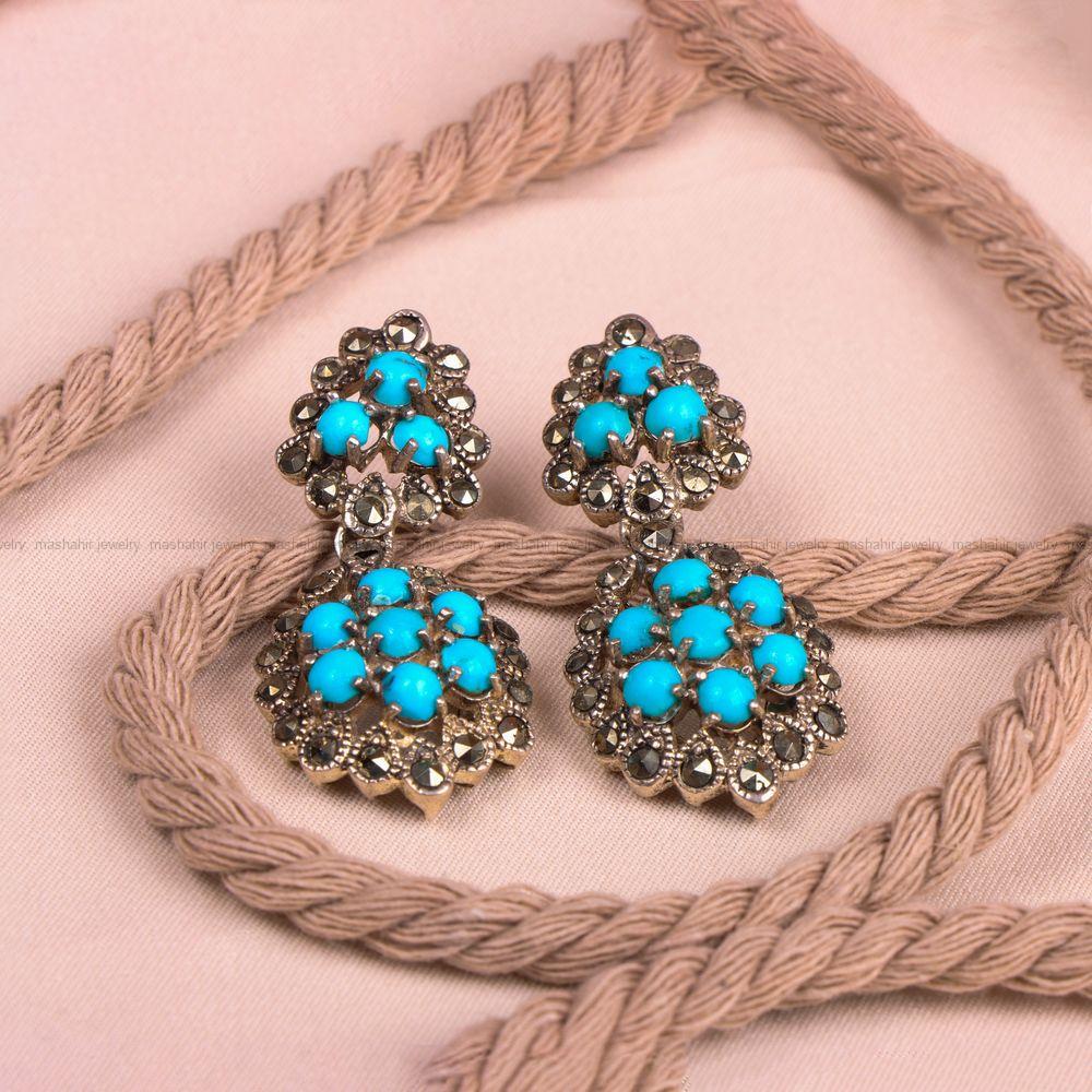 گوشواره فیروزه زنانه کد 8020