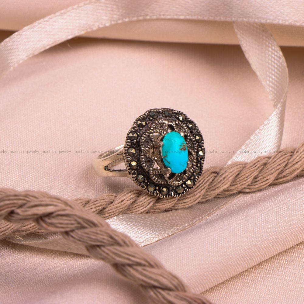 انگشتر فیروزه شجری زنانه کد 8082